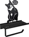 Vausart Black Cat Toilet Paper Holder with Shelf & are You Pooping Sign