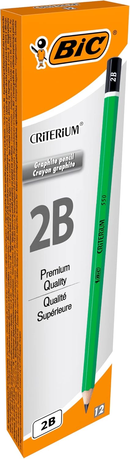 BIC Criterium 550 2B Hexagonal Pencils (Box of 12), Black