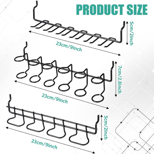 6 Pcs Pegboard Screwdriver Holders Organizer Pegboard Plier Holders Stainless Steel Peg Board Tool Utility Hooks Accessories Shelving Display Multi-Ring Tool Racks for Shop Store(Black) by Coume