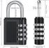 ZHEGE Gym Lock, 4 Digit Combination Padlock for Locker, School, Storage, Black