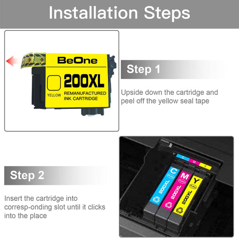 BeOne Remanufactured Ink Cartridges Replacement for Epson 200XL T200XL for Expression Home XP-200 XP-300 (6-Pack)