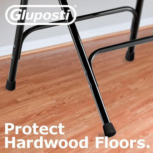 4 7/8 Inch (7/8", Gluposti Rubber Chair Leg Caps Black, Non-Slip Padded and Metal Folding Chair Leg Cap Floor