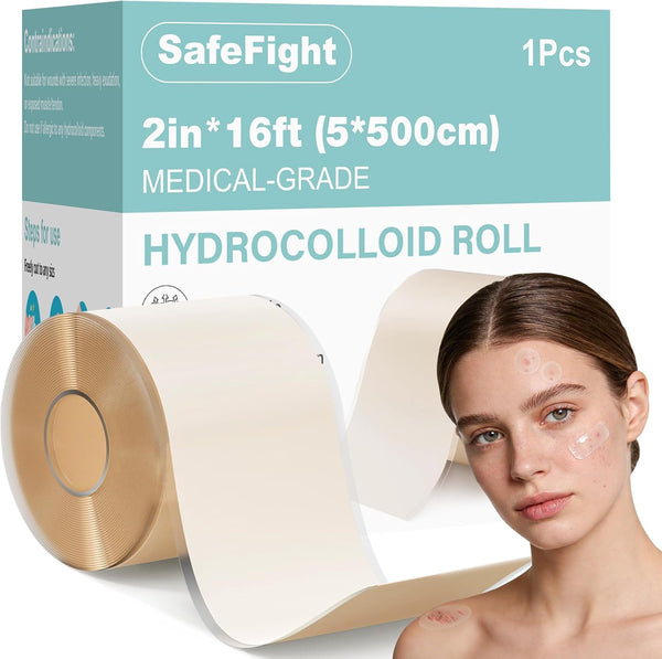 Hydrocolloid Roll for Wound Care, Medical-Grade Hydrocolloid Patch Bandages with Self-Adhesive, Cut-to-Size