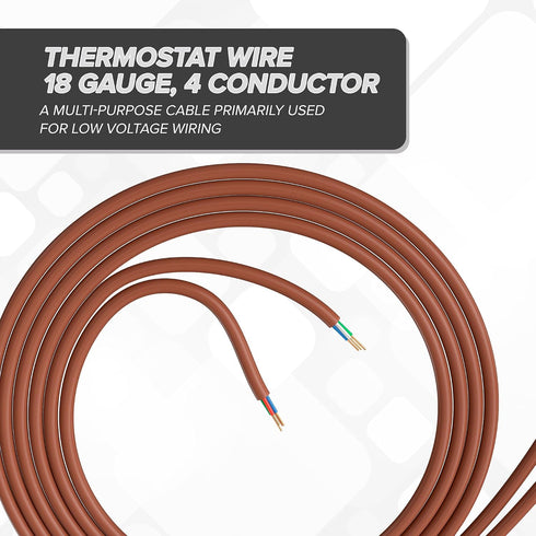 18/4 25 18 4 25 (7 THE CIMPLE CO Thermostat Wire FT - Insulated Solid Copper Wiring for HVAC, Furnaces, Video
