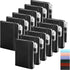 Small College Ruled Notebook 12 Pack, Black 3.7x5.7 in Pocket Notebooks, Mini Hardcover Lined Note Pads with Pens