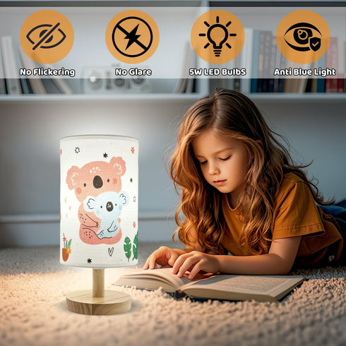 HFYCENYAN Lamps,3Color Kids Lamp,Girls for Bedroom Nightstand Modes LED Bedside Night Light with Koala Bear Cartoon