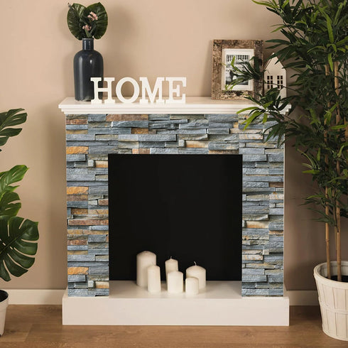 3-Pieces Peel and Stick Backsplash Tiles for Kitchen 4"x 12" PVC Self-Adhesive Subway Matte Faux Stone Wall Panel