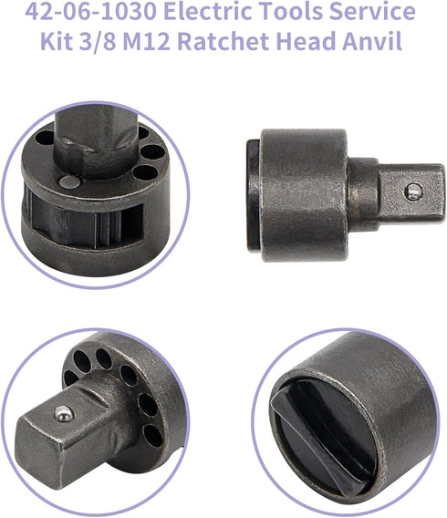42-06-1030 Electric Tools Service Kit, 3/8 M12 Ratchet Head Anvil for Milwaukee 2457-20, 2457-21