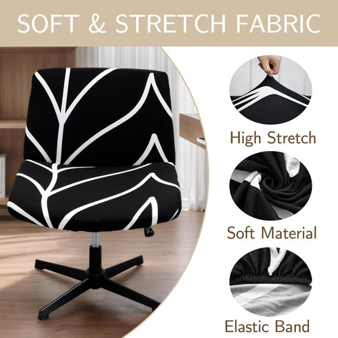 Generic Armless Kitchen,Wedding,Party(Style1) Office Chair Cover,Soft Washable Printed Seat Covers,Stretch Anti-dust