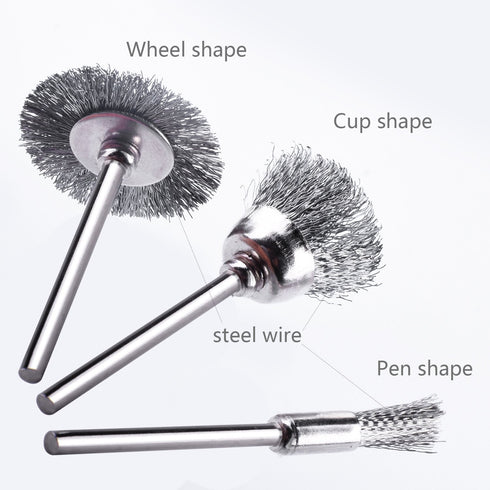 Rocaris 45PC Wire Brushes Set, Steel Wheel Brushes Accessories for Rotary Tools