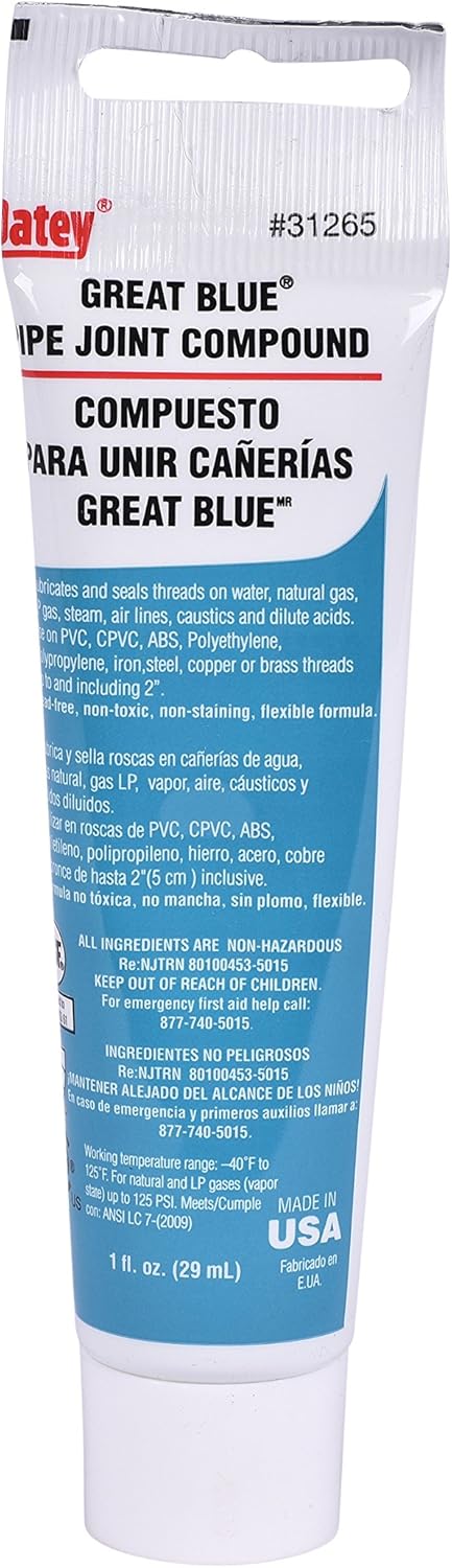 Oatey 31265 Great Blue Pipe Joint Compound, 1 fl. Ounce