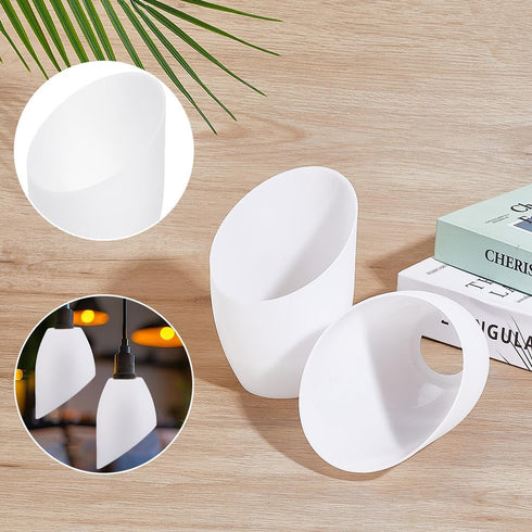 8 Bulbs, 3.6x3.4x5.3 Inch NBEADS Pcs Acrylic Lampshades, Horseshoe Replacement Plastic Lamp Shade Floor Lamp Light