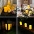 Set, 3.25"x4"5" 6" NURADA Large Outdoor Solar Powered Candles - Flameless Pillar Waterproof Rechargeable Candle White