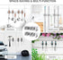 Mop Broom Holder Wall Mounted, SUS304 Stainless Steel Organizer with 2 Installation Methods, Heavy Duty with Hooks, 2PCS