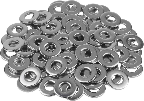 1/4 Inch Stainless Flat Washer, 5/8 Inch Outside Diameter, 304 Stainless Steel, 100 Pieces