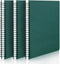 EUSOAR Students Ruled Spiral Notebook, A5 3 Packs 5.5"X8.3" 120 Pages Lined Writing Journal, Green Cover