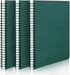 EUSOAR Students Ruled Spiral Notebook, A5 3 Packs 5.5"X8.3" 120 Pages Lined Writing Journal, Green Cover