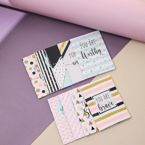 Sherr 72 Pcs Inspirational Notepads, Mini Motivational Journal Notebook with Glitter Lines and Dots, Bulk Party Favors