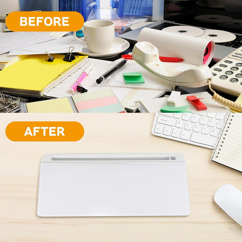 Small Glass Desktop Whiteboard Dry Erase Board, Desk Board Buddy with 2 Markers, 1 Eraser for Office, Home, School