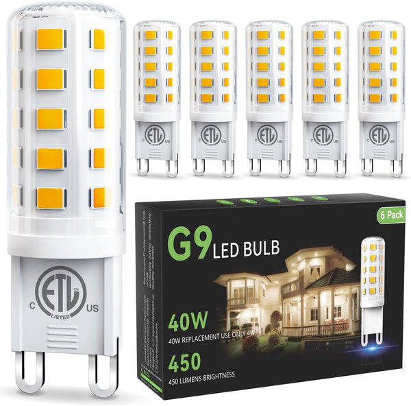 VOLIVO G9 LED Bulb 4W, 3000K Soft Warm White, 40 Watts Halogen