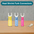 180PCS Fork Connectors Heat Shrink, Tinned Copper Fork Terminals Waterproof for 10, 12-10, 16-14, 22-16 Gauge