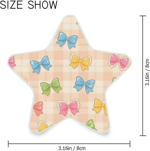 Burbuja 0.2W Colorful Bows on Plaid LED Night Light Plug into Wall Star-Shaped Nightlight Dusk to Dawn Auto Sensor