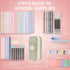 Back to School Aesthetic Supplies - 57Pcs Cute School Essentials - Big Capacity Pen Case & Pastel Highlighters