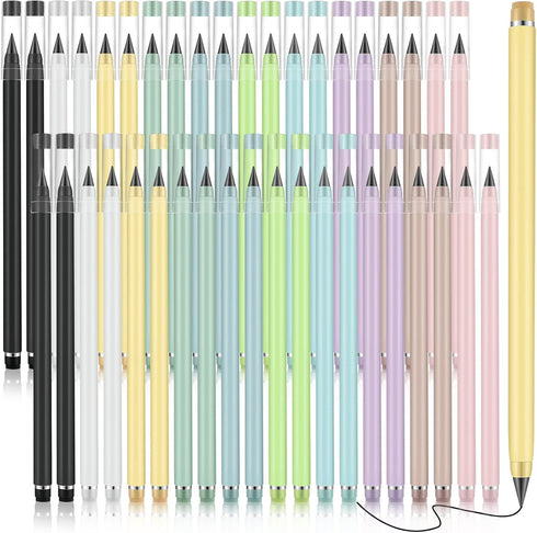 Marsui 40 Pcs Everlasting Pencil, Forever Inkless Pencil with Eraser for Writing, Drawing, School Supplies