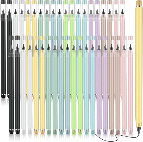 Marsui 40 Pcs Everlasting Pencil, Forever Inkless Pencil with Eraser for Writing, Drawing, School Supplies