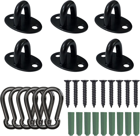 Stainless Steel Ceiling Hooks with Screws, 12 PCS Marine Hardware Hooks Pad Eyes Plate