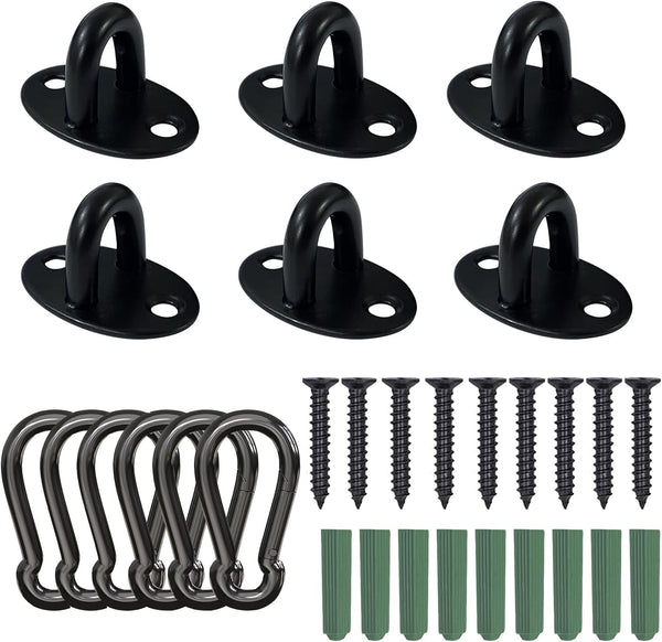 Stainless Steel Ceiling Hooks with Screws, 12 PCS Marine Hardware Hooks Pad Eyes Plate