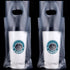 500 Pack Packaging 6"L 11"H DEAYOU Handle Drinking Poly Bags, Clear Cup Carrier with Handle, Plastic Drink Bags Cup