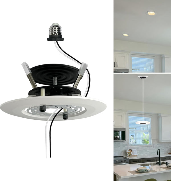 Jolux 5/6" Instant Recessed Can Light Conversion Kit, No Tool Needed, Can