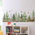 LiveGallery Removable Forest Tree Wall Decal, Woodland Wildlife Mural Wall Sticker, Peel and Stick Pine Tree Animals