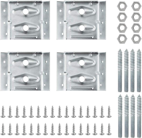 POWERTEC Surface Mount Corner Brackets 4PK w/Mounting Hardware, Corner Braces for Desk
