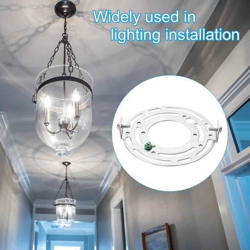 115mm (4.53") 2 Set PATIKIL Universal Light Fixture Mounting Bracket Kit, Light Crossbar Round Ceiling Plate with Screw