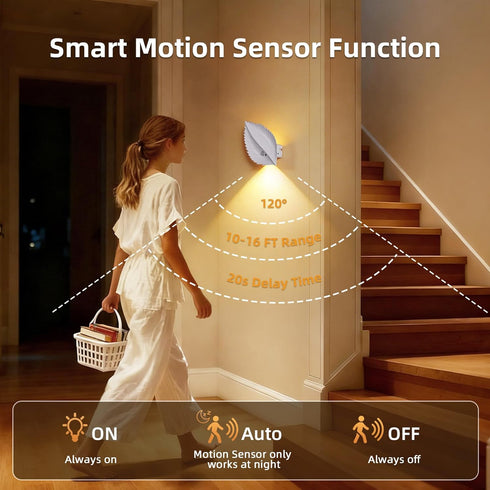 DEXULESA 10 3 Dimmable (2 Pack) Motion Sensor Wall Light with Remote Control, RGB and Colors Wireless Wall Sconces
