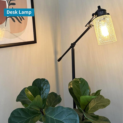 Skelang 2 Crackle Lip-less Glass Lamp Shade, Cylindrical Light Cover with Fitter Opening, Replacement for Chandelier