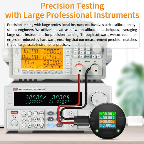 USB C Power Meter Tester, USB Multimeter 4.5-50V 0-6A, Touch Control Voltage Current Capacity Amp Volt Voltmeter.