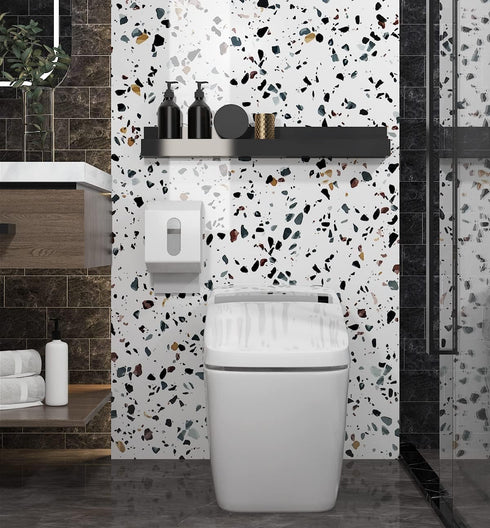 Terrazzo Granite Contact Paper Stick and Peel Wallpaper for Countertops Waterproof Self Adhesive Marble Terrazzo Wall Paper Roll for Decorative Kitchen Countertops Removable 15.8"x78" by AbaBoorty