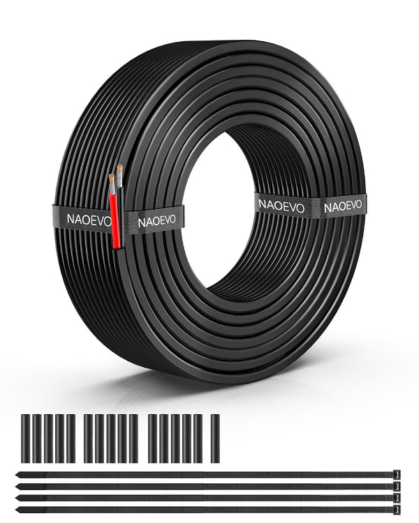 NAOEVO 16 Gauge Wire 2 Conductor Electrical Wire, 16 AWG Stranded PVC