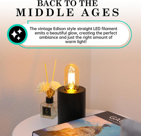 AMDTU LED Edison Bulbs, 40 Watt Dimmable, 4W E26 Bulb, 2200K Warm Yellow, T45 Amber Glass, 4 Pack
