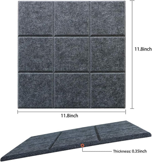 Large 11.8"x11.8" Felt Board Tiles for Wall, 30 Push Pins, Pack of 6 Pin Board Notice Boards for Home Office