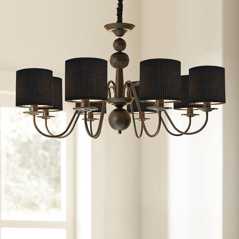 Lamp,Set 2,Small Drum,5.4"5.4"H5.2",TC BULB,Black LAMPWELL KETTE Clip-on Pleated Fabric Lamp Shades for for Table