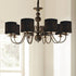 Lamp,Set 2,Small Drum,5.4"5.4"H5.2",TC BULB,Black LAMPWELL KETTE Clip-on Pleated Fabric Lamp Shades for for Table