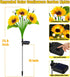 4 Pack Solar Sunflower Lights Outdoor Garden Decor, Upgraded with Firefly Lights, Waterproof Solar Flower Stake