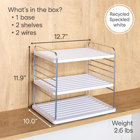 YouCopia UpSpace Cabinet Box Organizer, Adjustable Kitchen Pantry Shelf for Plastic Wrap and Foil Storage, Large