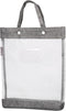 PATIKIL Nylon Document Bag with Handle, Mesh Transparent Handbag for Office Business, Gray
