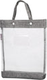 PATIKIL Nylon Document Bag with Handle, Mesh Transparent Handbag for Office Business, Gray