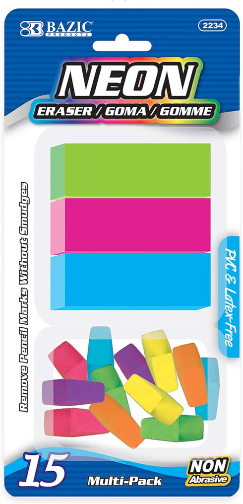 BAZIC Eraser Sets Neon Eraser (2234)